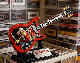 Guitar Building Blocks Set, Rock Band Micro Bricks, Music Icon Collectible Desk Decor, Unique Gift for Music Lovers & Brick Enthusiasts