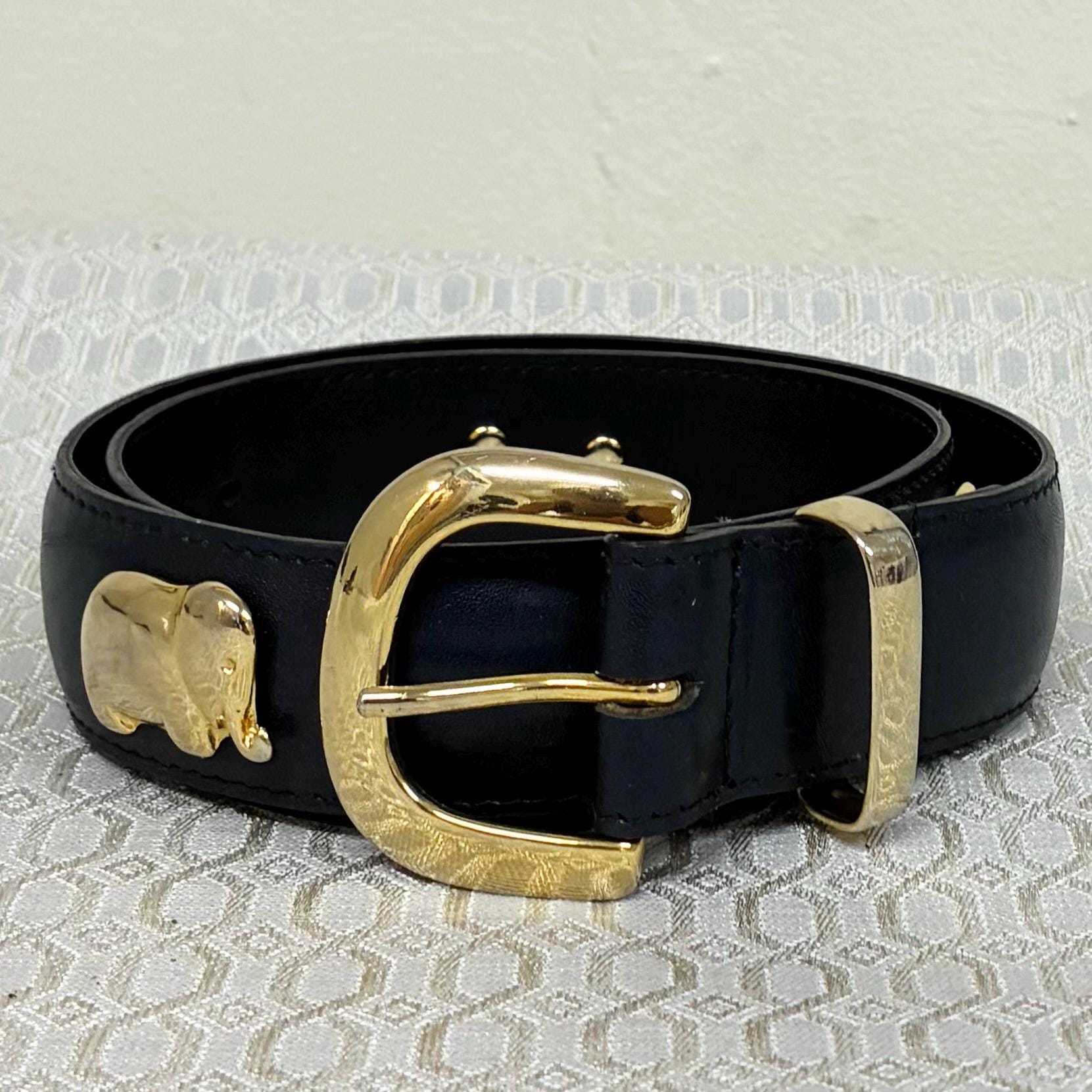 Vintage Safari Animal Resin Buckle Stretch Belt‎ Lion Elephant Statement S-M Chain Belt Animals Gold Belts for Women for sale | eBay main image 3