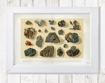 DESCARGA INSTANTÁNEA Minerales variados Oro de los tontos Plata Alemán 1800s