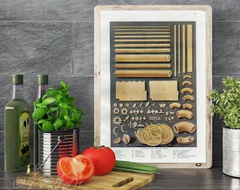 INSTANT DOWNLOAD Types of Pasta Unique Poster 12x18 and Smaller