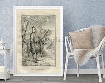 INSTANT DOWNLOAD Christmas Reindeer Decor Rein Deer Elk Poster Print Farmhouse Decor Lapland Winter Scene Printables Christmas decor