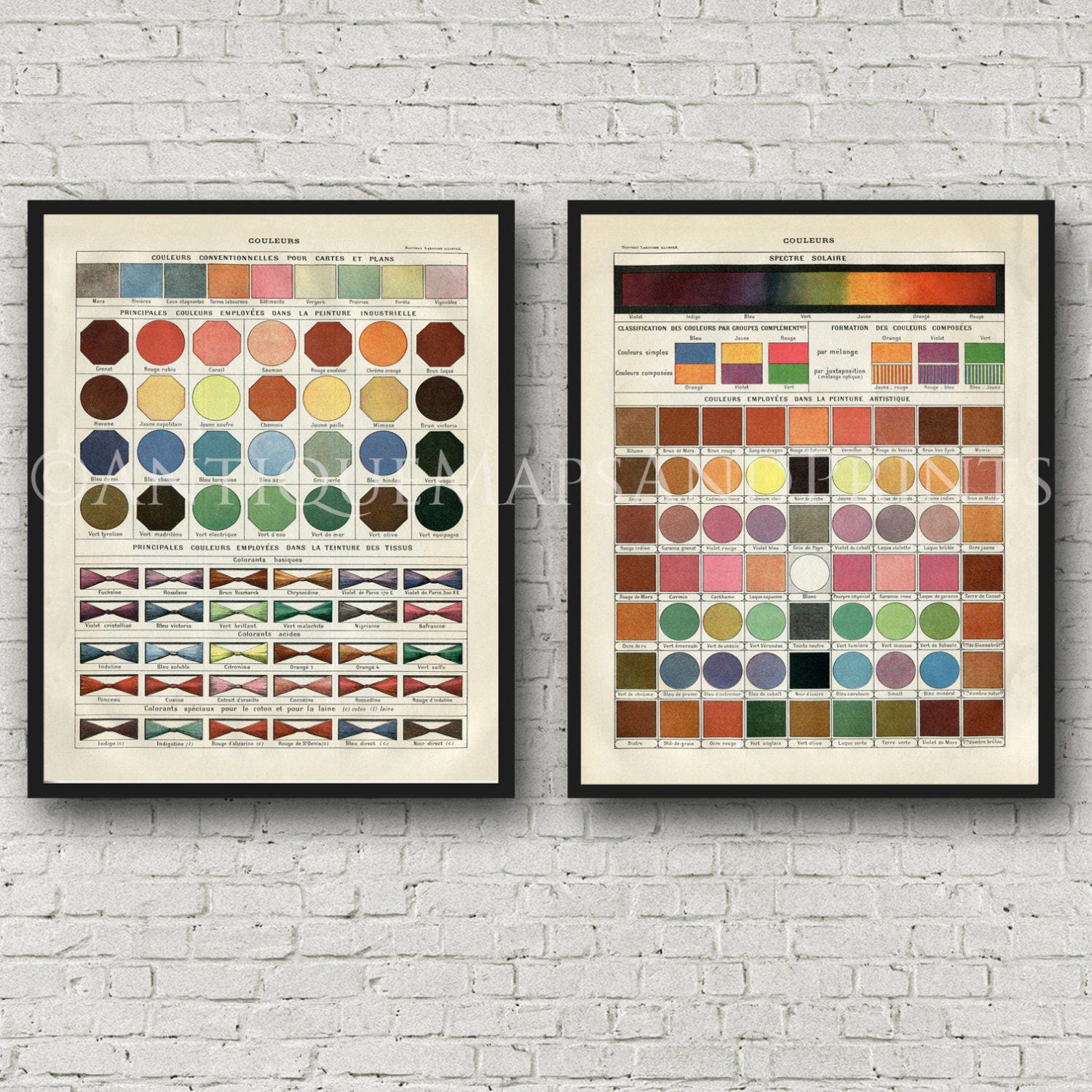 Vintage Color Wheel Scale Of Normal Colors And Their Hues Print Poster