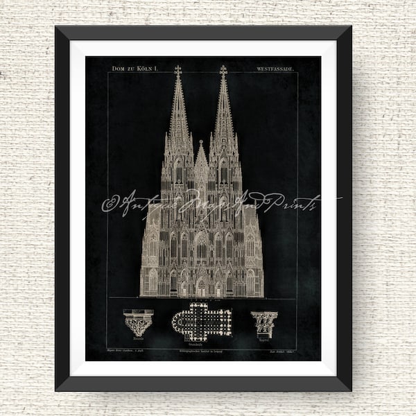 INSTANT DOWNLOAD Sens Cathedral Church In France Architecture Ornate Detail Poster Print Printables