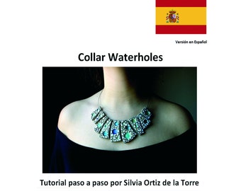 Waterholes Polymer Clay Necklace step by step tutorial. Spanish Version