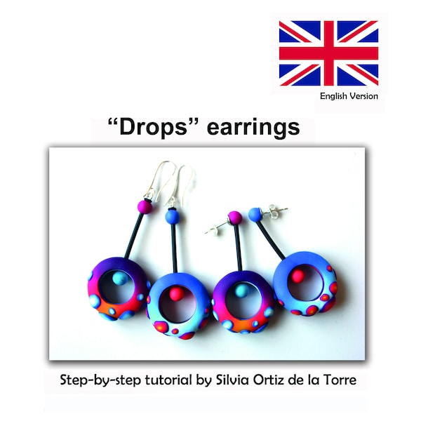 Tutoriel EN ANGLAIS pâte polymère Boucles d'oreille Gouttes