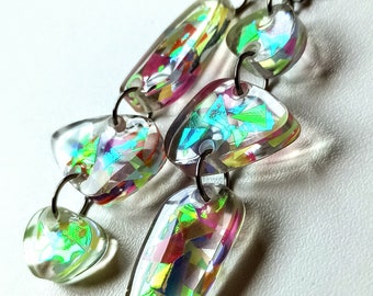 Clear resin dangle&drop earrings