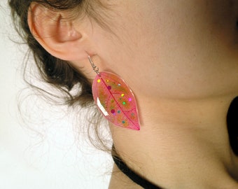 Pendientes Hojas Transparentes