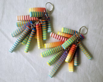 Polymer clay earrings, bunch of sticks