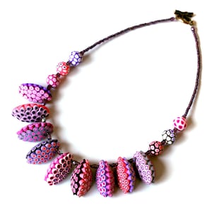 Polymer Clay Necklace, contemporary jewelry.