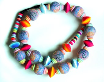 Collier en argile polymère, art portable