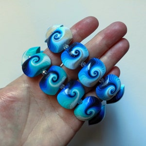Polymer Bracelet Blue Swirls