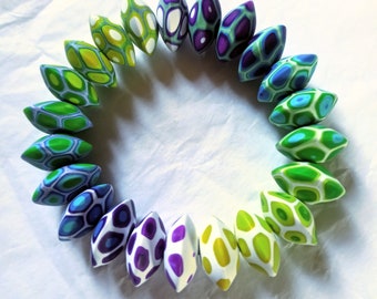 Multicolor Polymer clay beaded bracelet.