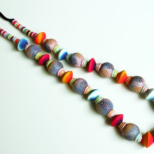 Polymer Clay Necklace, wearable art image 10