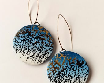 Blue Glacier polymer clay earrings