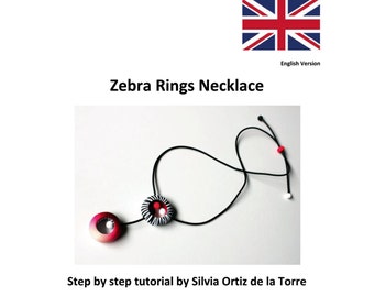 Polymer Clay, Tutorial, Howto, DIY necklace, Polymer tutorial, Zebra print cane, PDF tutorial, step by step, beads tutorial, english version
