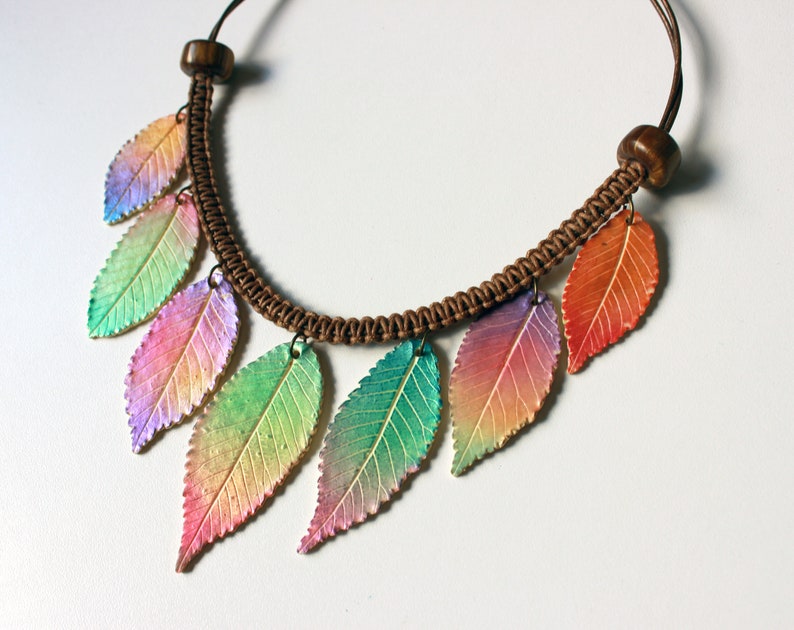Polymer Clay Necklace Fall Leaves. Etsy