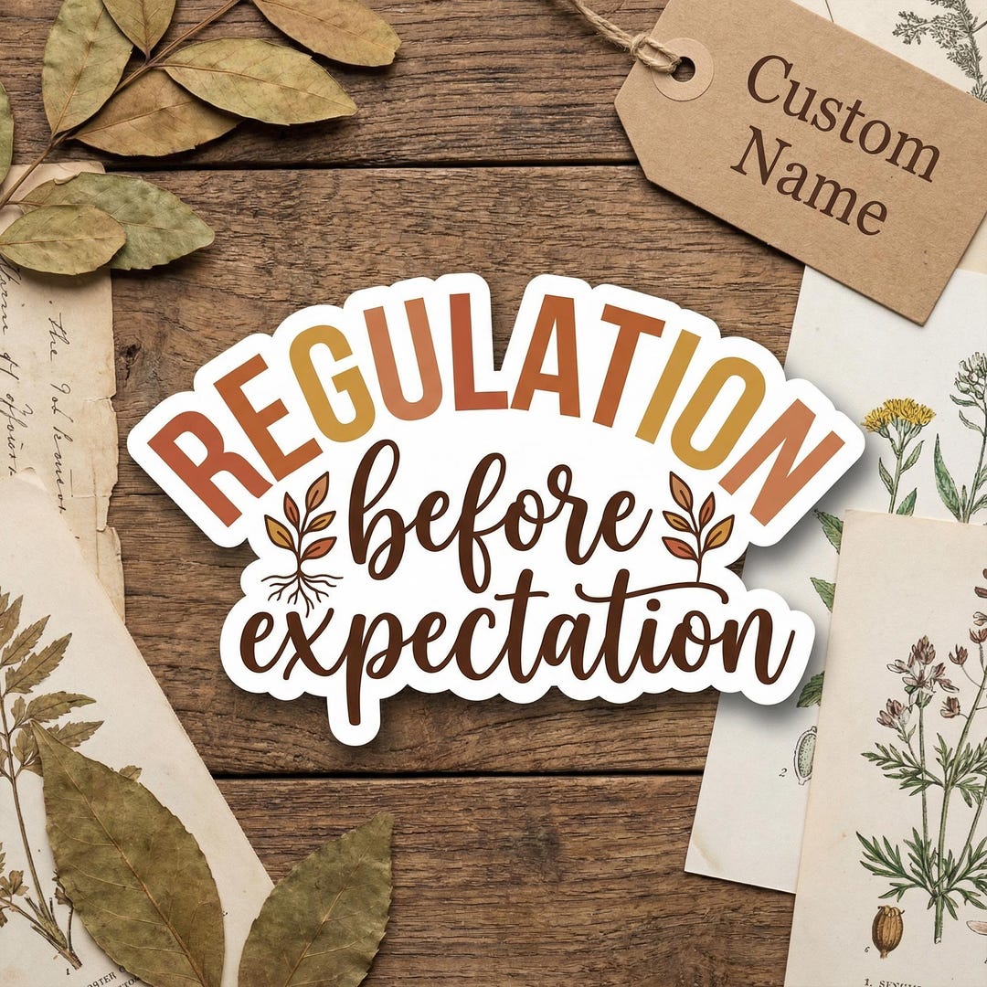 Custom Text Teacher Classroom Management Sticker, Regulation Before ...