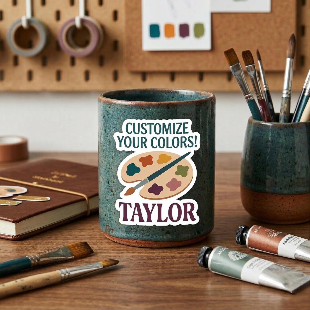 Custom Name Artist Palette Sticker, Gift for Art Students - Etsy