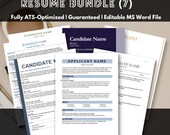 7 ATS Resume Templates Bundle | Corporate Resume Pack | MS Word