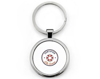 Certified Pet Sitter Round Stainless Steel Keychain | Pet Care Logo