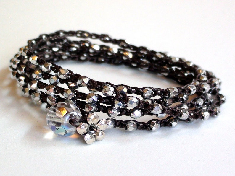 Silver Crochet Wrap Bracelet or Necklace - Etsy