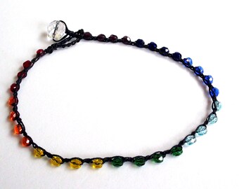 Rainbow Crochet Ankle Bracelet