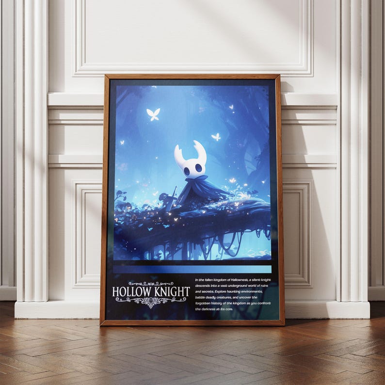 Hollow Knight Poster | Dark Indie Fantasy Video Game Wall Art | Gaming ...