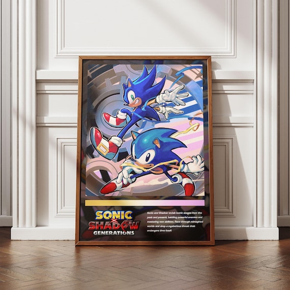 Sonic X Shadow Generations Poster | Classic Sonic Video Game Wall