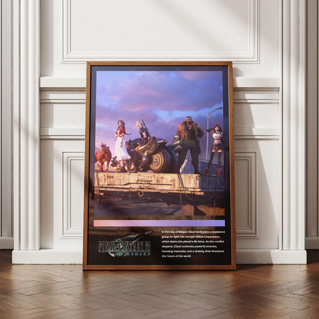 Final Fantasy 7 Remake Poster | Epic JRPG Video Game Wall Art