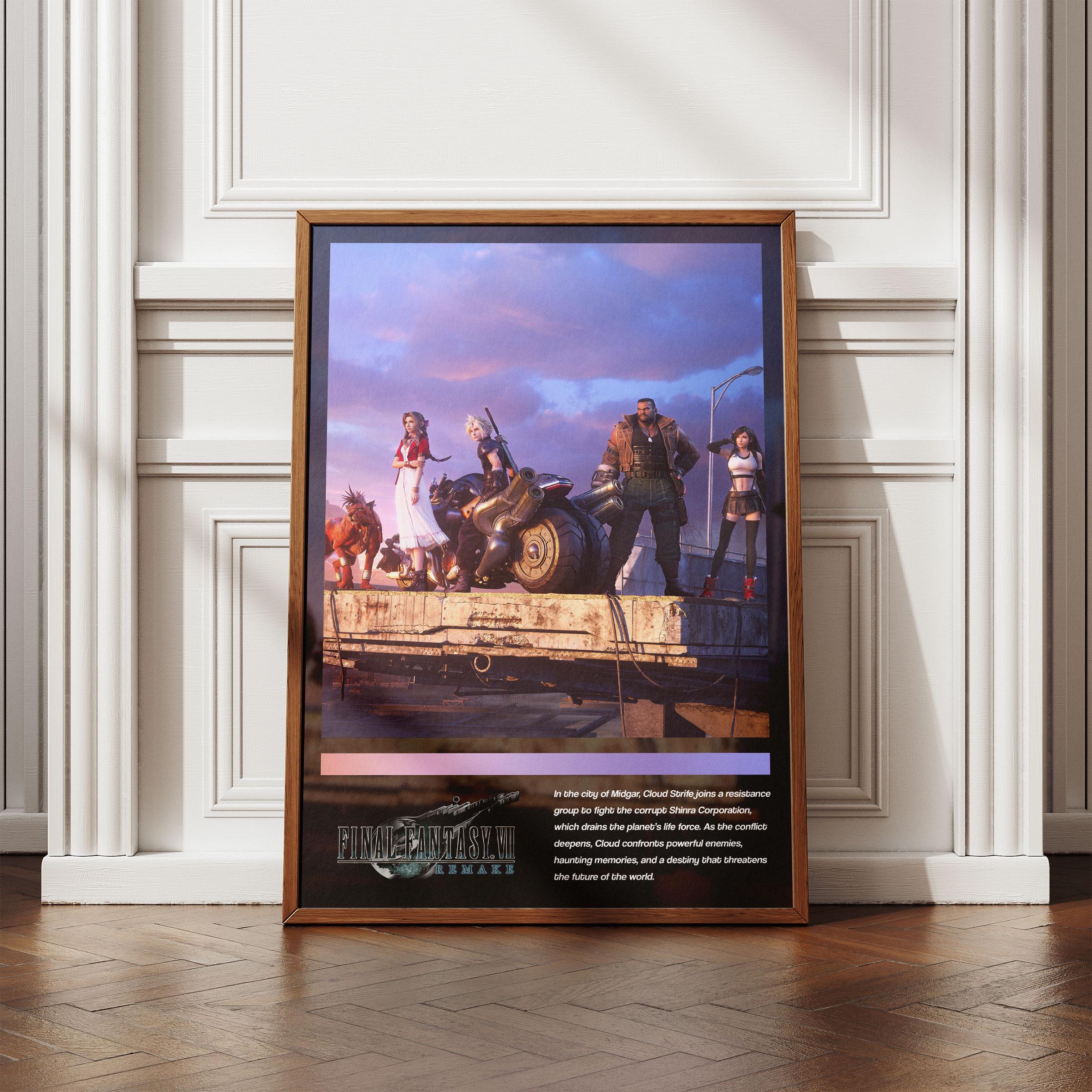Final Fantasy 7 Remake Poster | Epic JRPG Video Game Wall Art