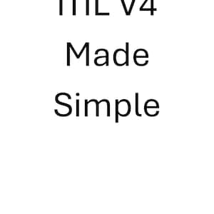 May include: White background with the text "ITIL V4 Made Simple" in black, a guide or resource for ITIL V4 concepts. The text is centered and clearly legible, suitable for educational materials.