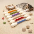 Giant Q-Tip Cat Toy, Funny Cotton Swab Catnip Kicker, Unique Felt Cat Chew Stick for Teething & Hunting, Creative Gift for Cat Lovers, Plush