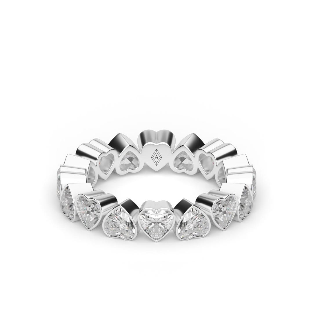 4 Carat Bezel Set Heart Shape Eternity Ring - Etsy