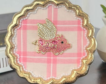 Wanddecoratie met vliegend varken, speelse decoratie