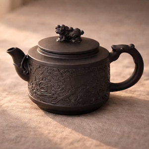 Yixing Zisha Teapot 800ml Handmade Clay Kung Fu Tea Pot, Large Black Teapot, Chinese Tea Ceremony, Collector Gift