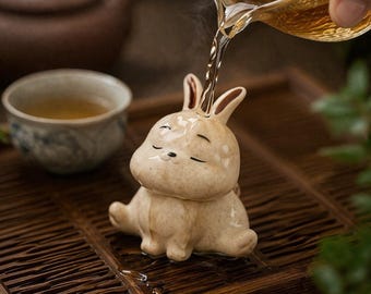Tea Pet Bunny|Feng shui decor|Figurine|Zisha Yixing Tea set|Gongfu Tea Set|Animal Figurine|Cute Rabbit|Tea Companion|Tea Lover Gift|