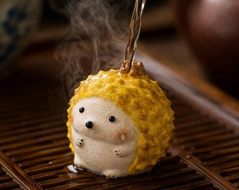 Cute Hedgehog Tea Pet, Handmade Ceramic Tea Companion, Tea Ceremony Figurine, Cozy Tea Ritual Gift, Unique Tea Lover Gift, Zen Tea Decor