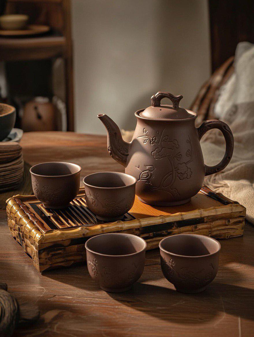 茶色 陶器製 急須 丸型 二つ注ぎ口 茶色 陶器製 急須 丸型 二つ注ぎ口 ｜美濃焼 たっぷり 注げる 大きめ