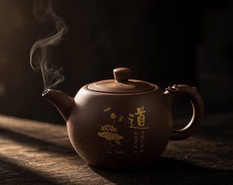Handmade Clay Teapot 1000ml – Rustic Ceramic, Minimalist Tea Ritual, Cozy Home