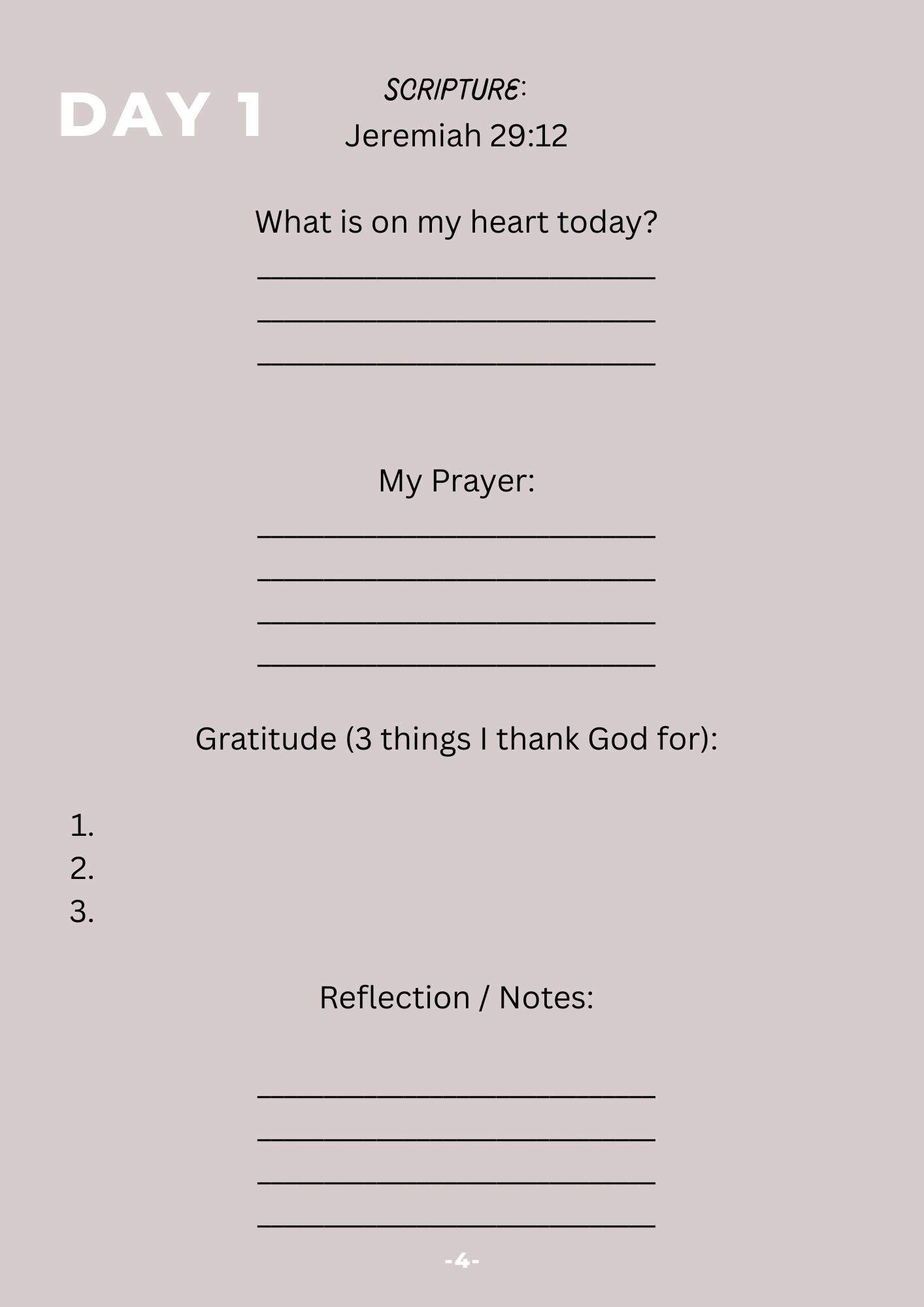 30 Day Prayer Journal for Women Printable PDF – Christian Devotional ...