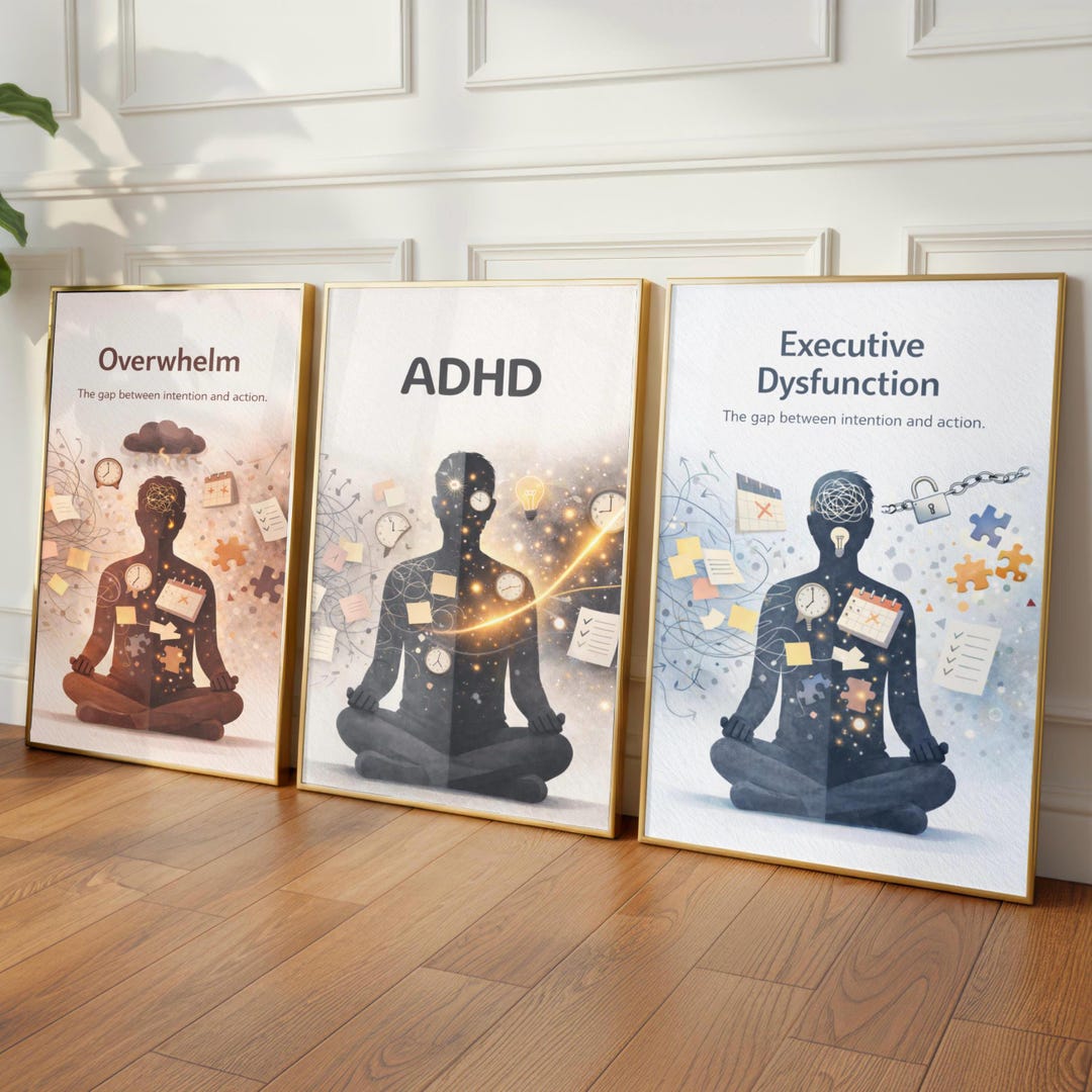 ADHD Mental Health Art Prints Set of 3 | Neurodiversity Art ...