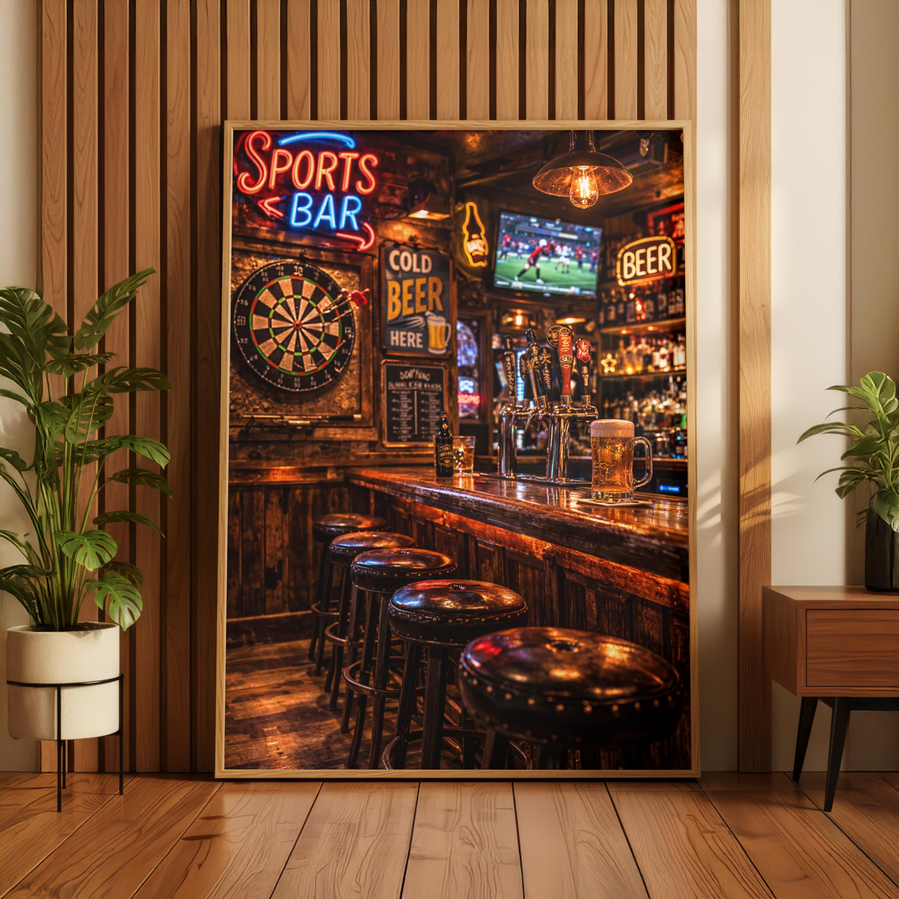 Game Room Wall Art Set of 3 Printable, Man Cave Bar Decor, Sports Bar ...