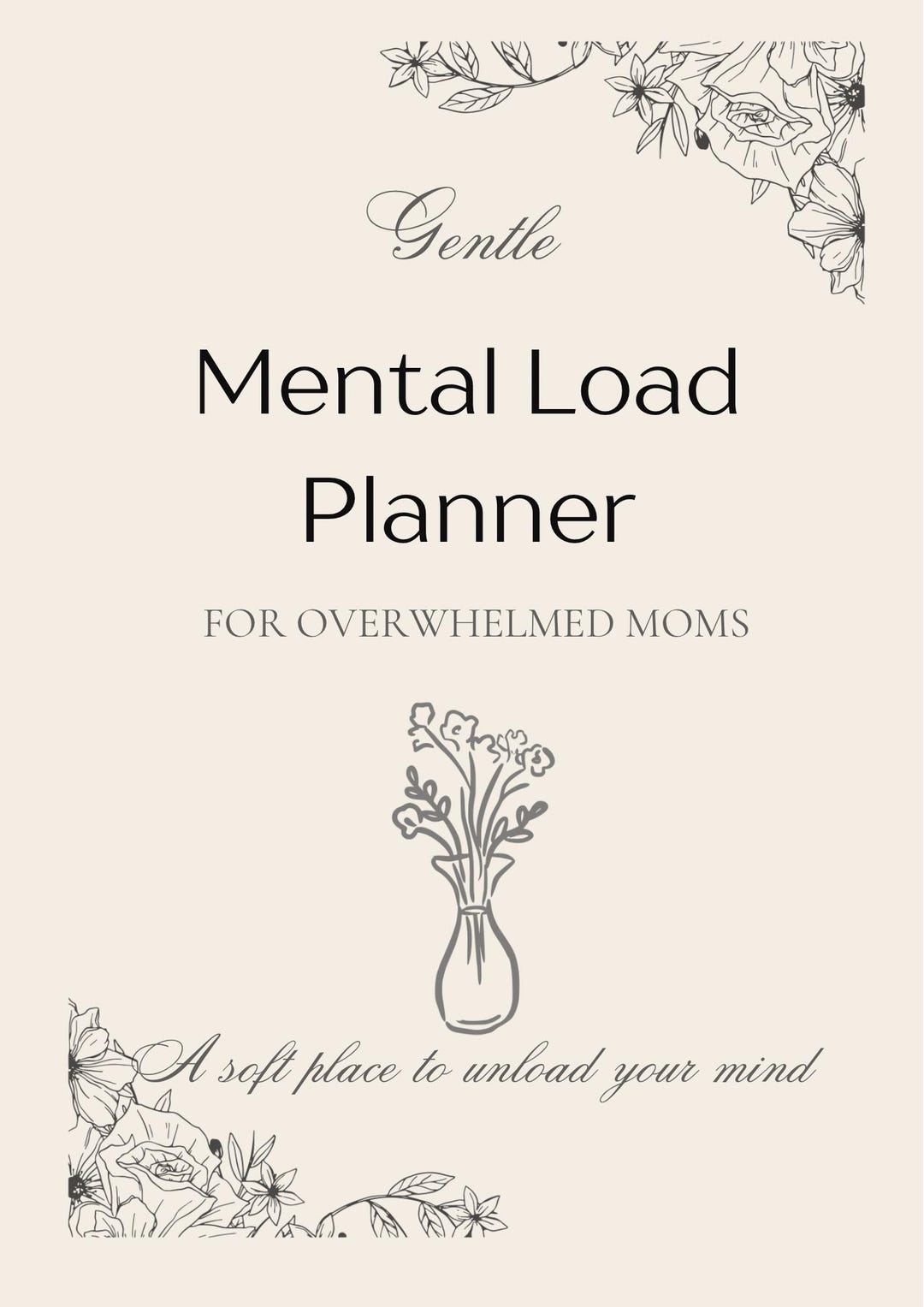 Mental Load Planner for Moms | Gentle Daily Planning, Self-care ...