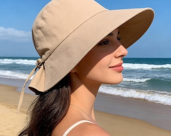 Women's Bucket Hat — Simple, Solid-Color Beach Hat — A Gift for Mom