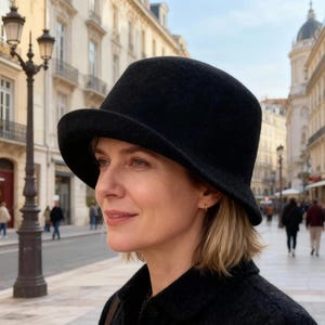 Women's Wool Bucket Hat, Soft Foldable Winter Warm Hat