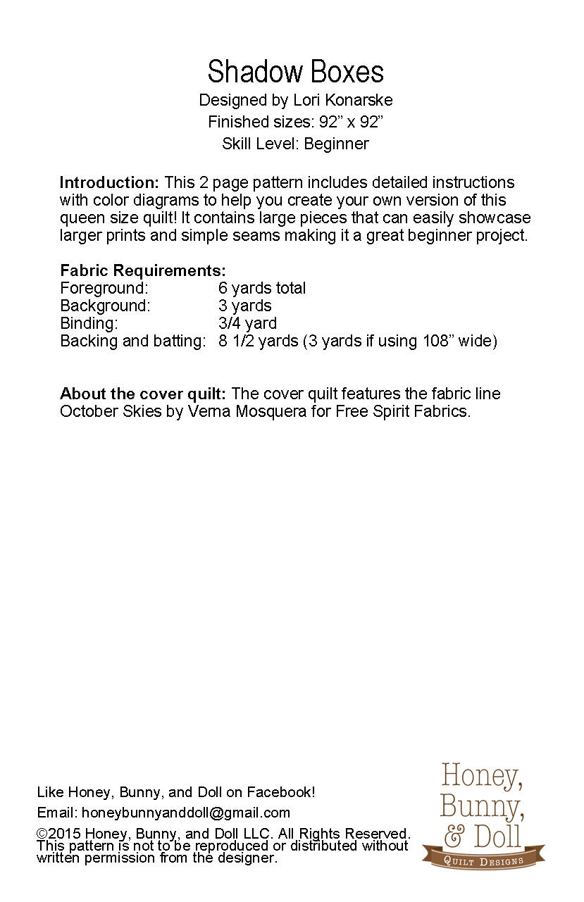 Shadow Boxes PDF Quilt Pattern Etsy