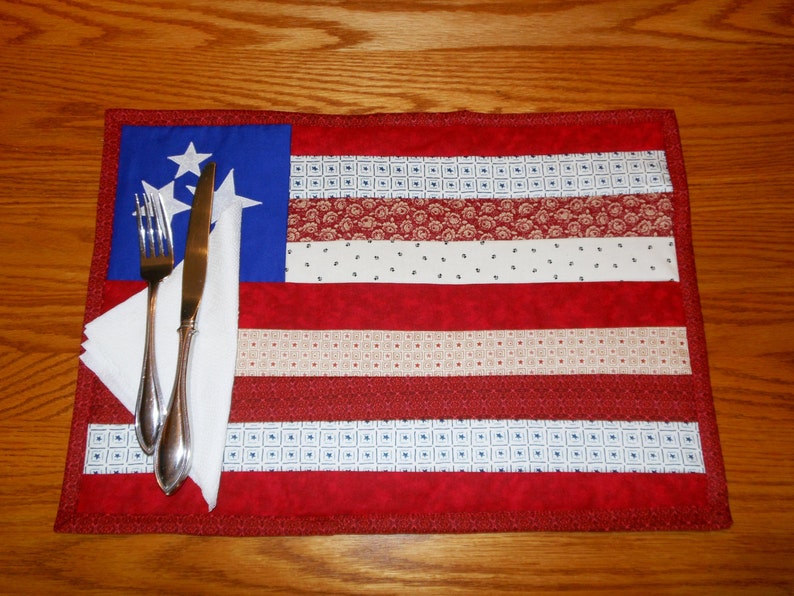 Patriotic Placemats PDF Pattern Quiltasyougo Etsy