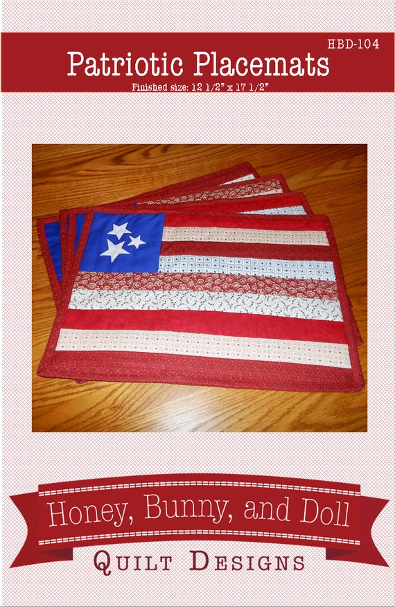 American Flag Pair With Border Placemat American Flag Pair With Border Placemat