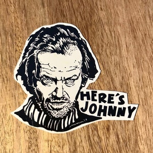 The Shining - Here's Johnny Sticker Decal Glassy Vinyl Laptop Locker ...