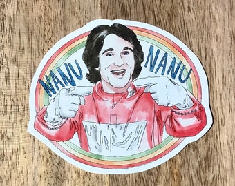 Mork Sticker - Mork and Mindy - decal vinyl glossy laptop notebook locker sticker fun seventies